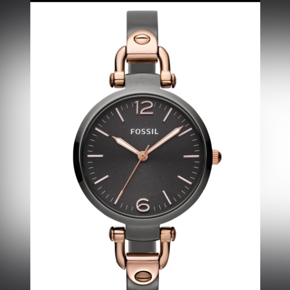 Fossil ES3111 georgia watch - never worn, gray smoke and rose gold
